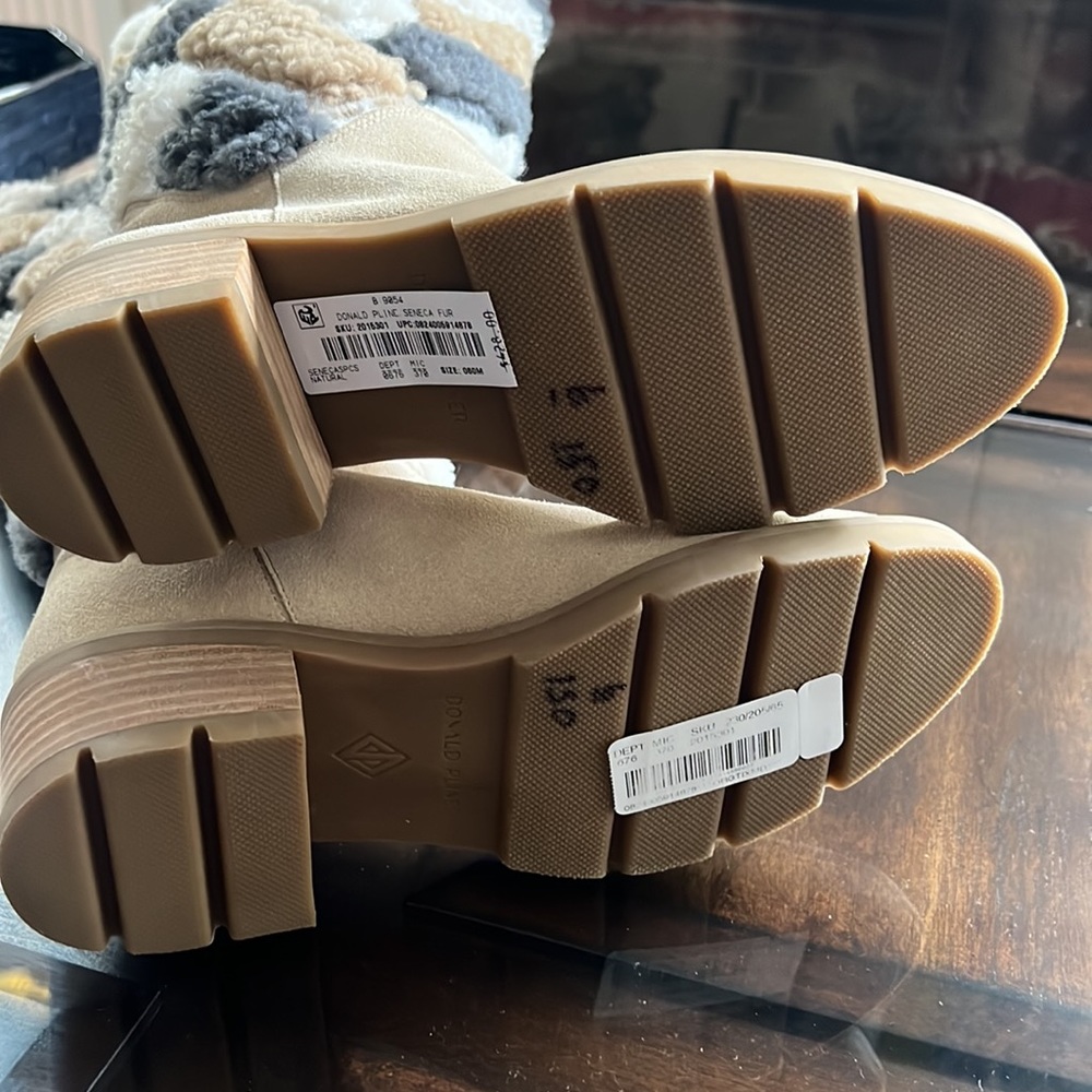 Donald J. Pliner Seneca Suede and Shearling Lug-Sole Boot. - Picture 11 of 14